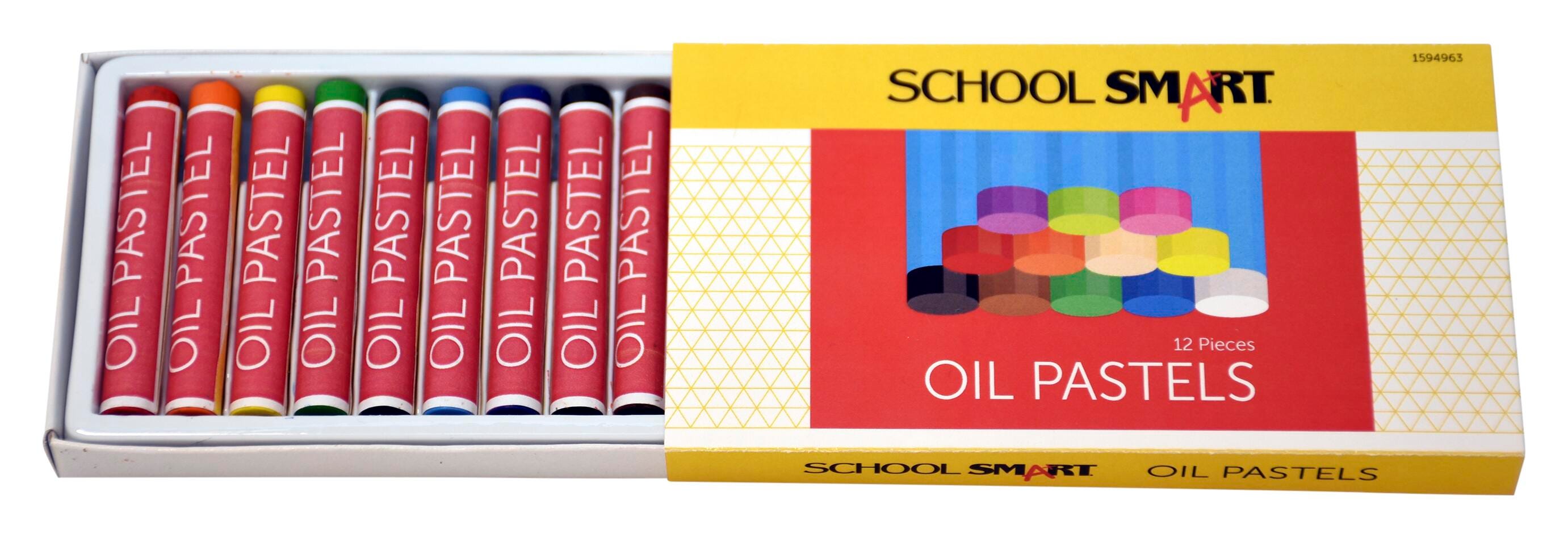 School Smart Oil Pastels, Assorted Colors, Set of 12 1594963